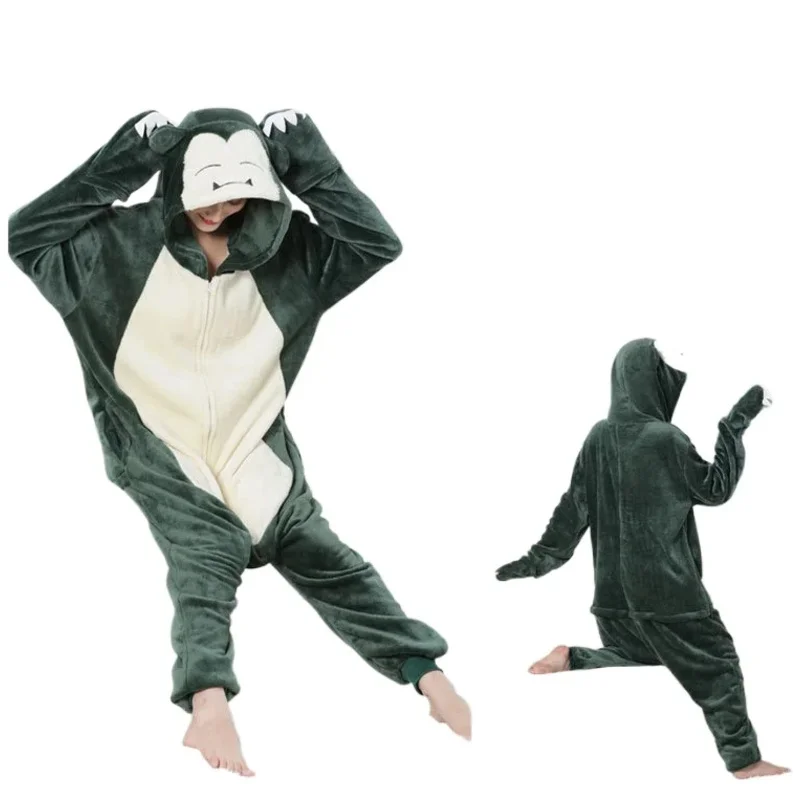 Sky06 タカラトミー カビゴン着ぐるみカバーオールコスプレ衣装厚みのあるフランネルジッパーハロウィン女性アニメパジャマパジャマ66liU&