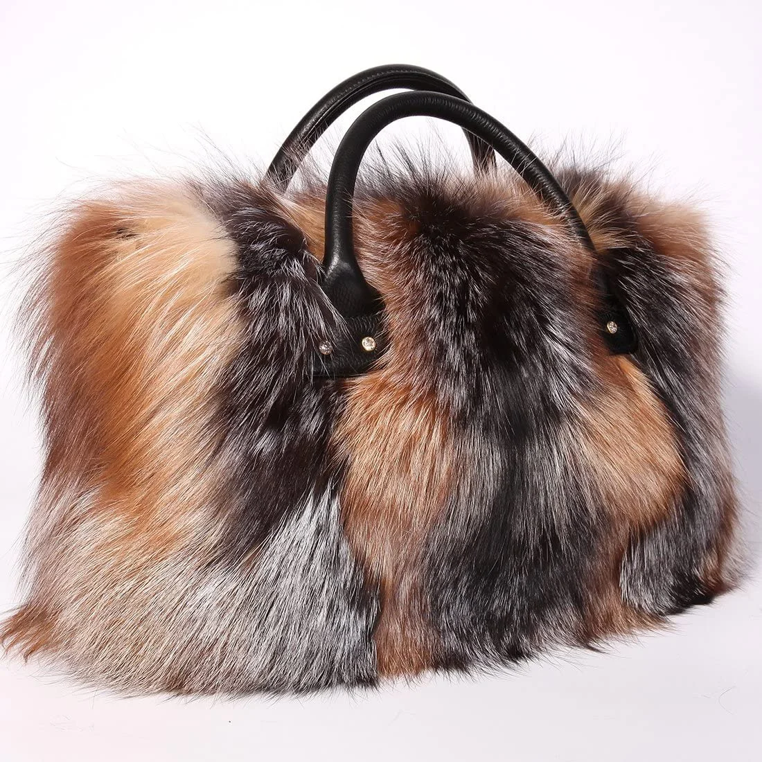 Women's Winter Handbag Luxury Genuine Natural Real Fox Fur Shoulder Bag Lady Tote Bag Party Bag