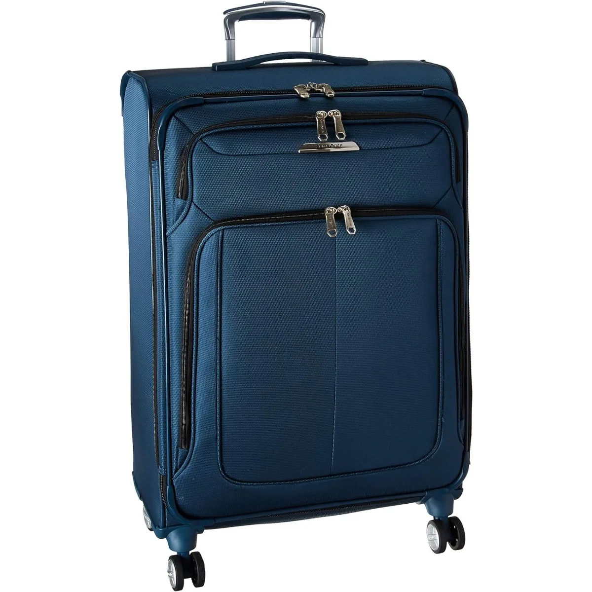 Samsonite Solyte DLX Softside Expandable Luggage with Spinner Wheels, Mediterranean Blue, Checked-Medium 25-Inch