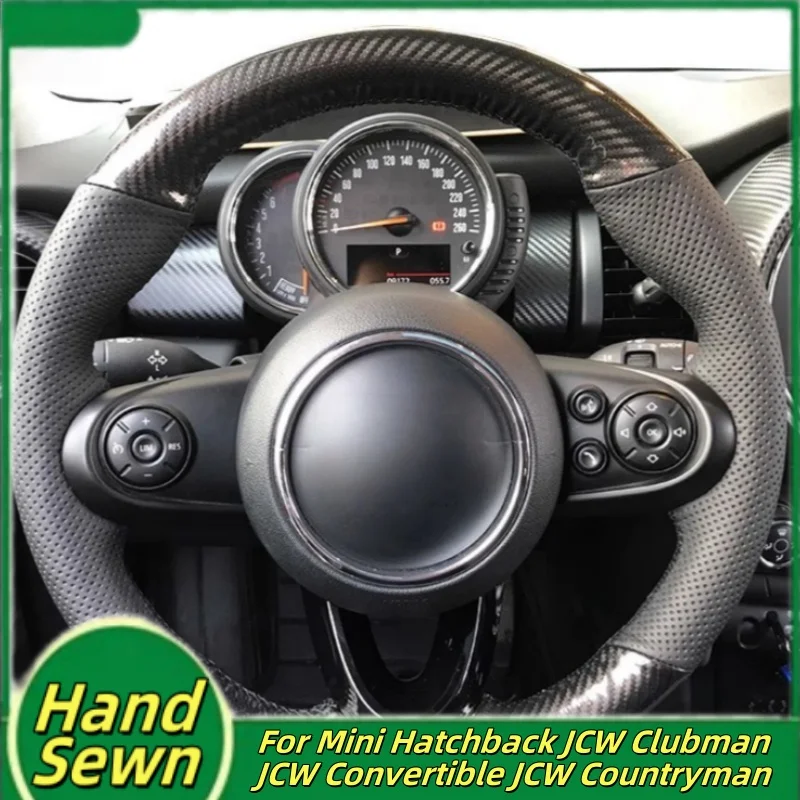 

Car Steering Wheel Cover Hand-Sewn Genuine Leather For Mini Hatchback JCW Clubman JCW Convertible JCW Countryman Accessories