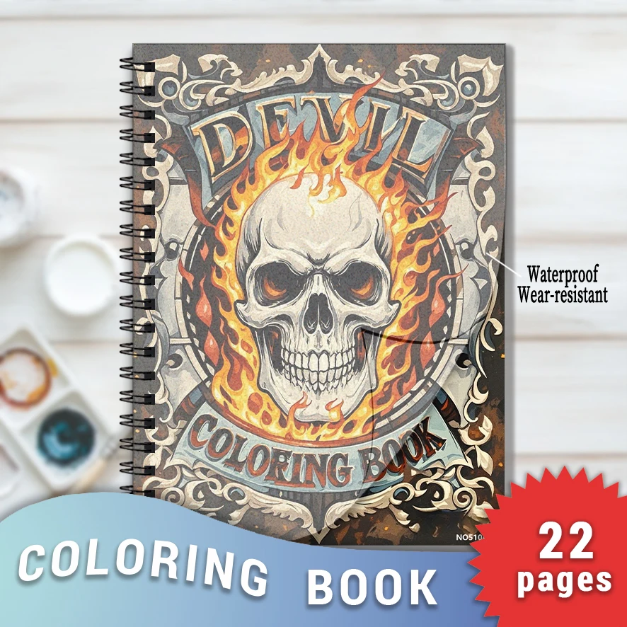 

Skullture Adult Coloring Book - 8.3x 11.2 Inch 22 Page Coloring Book - Helps Reduce Stress and Ease Emotions