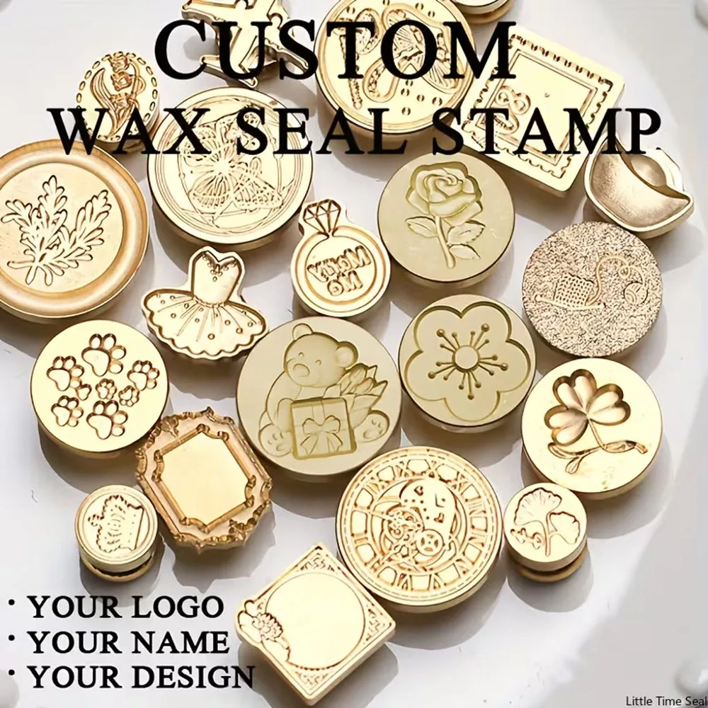 Personalized Wax Sealing Stamp Custom Wedding Wax Seal Stamp Kit - 25/30/40/50mm Seal Wax with Your LOGO for Wedding Invitation view 5