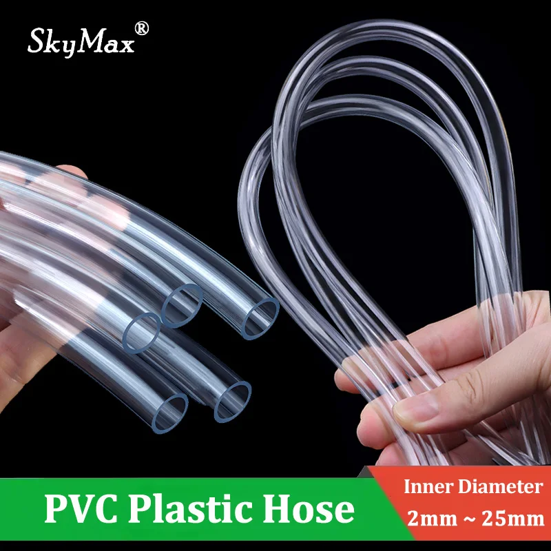 1 - 10m PVC Plastic Hose Transparent Diameter 2/3/4/5/6/7/8/9/10/12/14/18/20/25mm Water Pump Tube Pipe Fish Tank Garden Watering