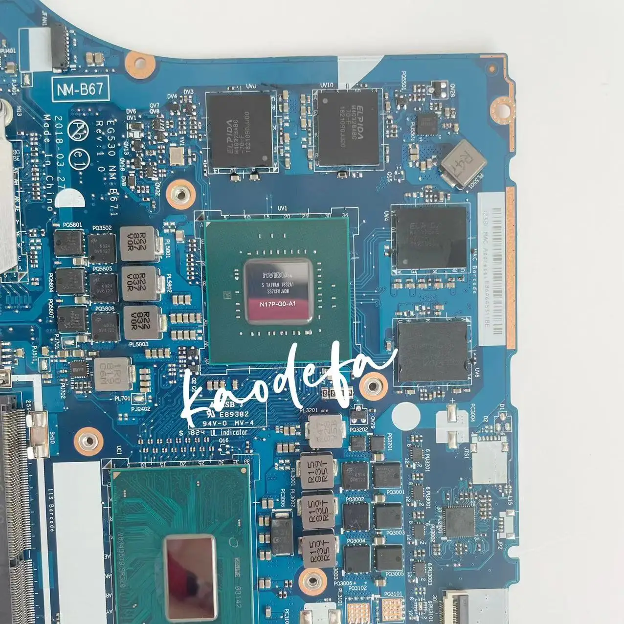 Imagem -05 - Placa-mãe do Portátil para Ideapad Eg530 Nm-b671 33015ich i5 i7 8o Gpu N17p-g0-a1 2g Fru:5b20r46739 5b20r46736 5b20r46738