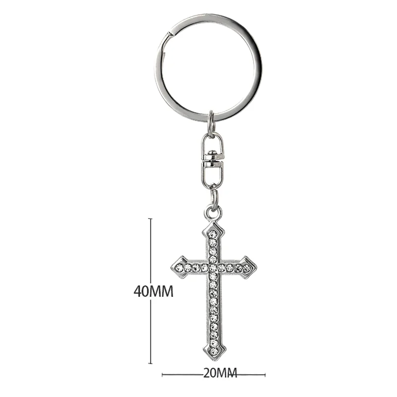 بسيطة الماس الصليب حلقة رئيسية خمر القوطي الصليب سيارة المفاتيح للنساء الرجال رائعة على ظهره اكسسوارات الديكور الهدايا