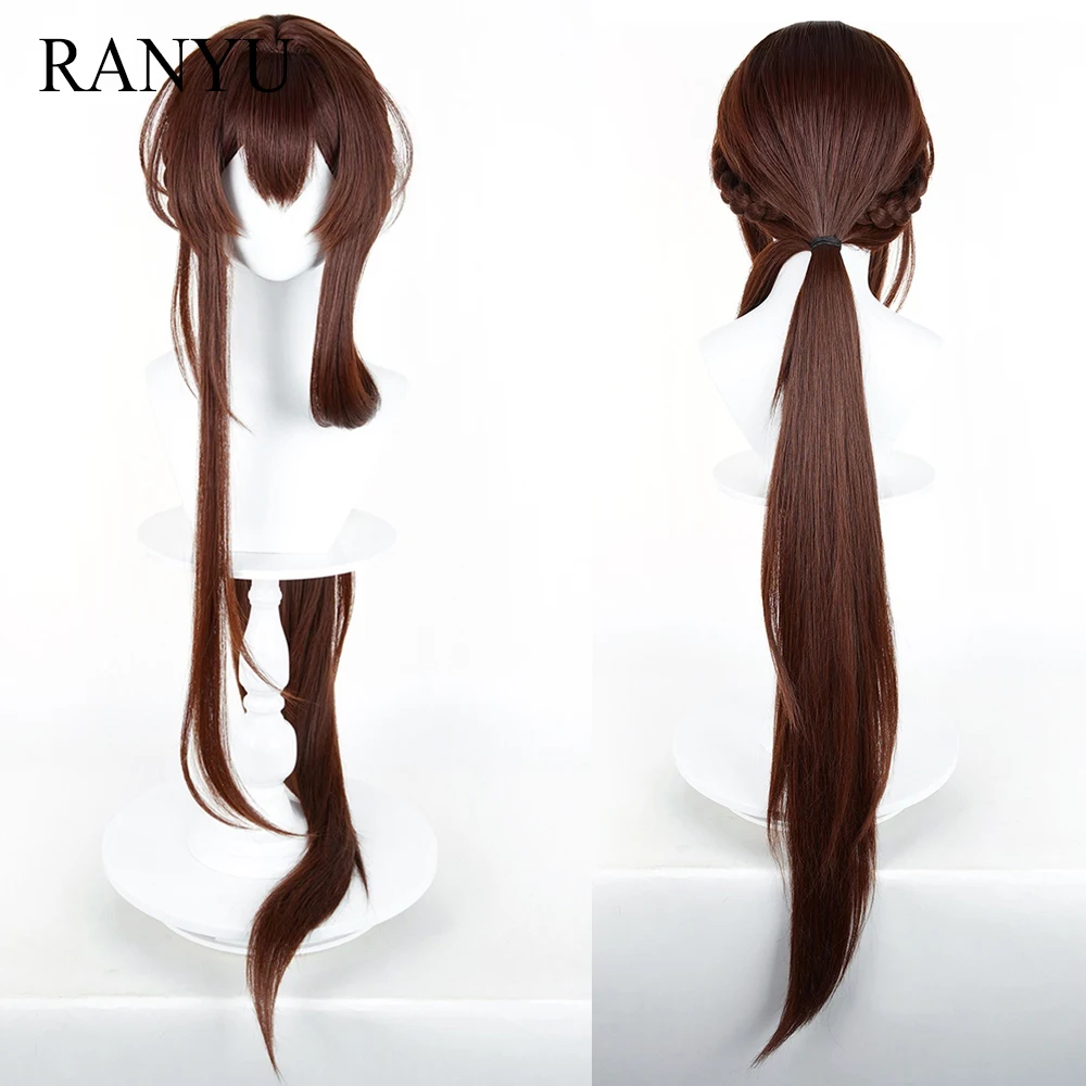 

Длинные прямые синтетические парики коричневого цвета с челкой для косплея в стиле аниме и игр, пушистые, термостойкие, для повседневной носки и вечеринок