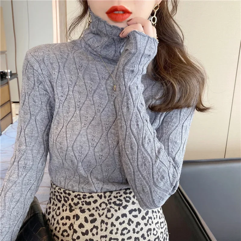 Turtleneck Women Sweaters Autumn Winter Warm Pullover Slim Tops Knitted Sweater Jumper Soft Pull Female Свитер Женский