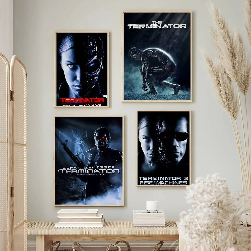 Iconic Movie The Terminator Posters Premium Self-Adhesive No Residue Wall Sticker for Home Office Bar Decor