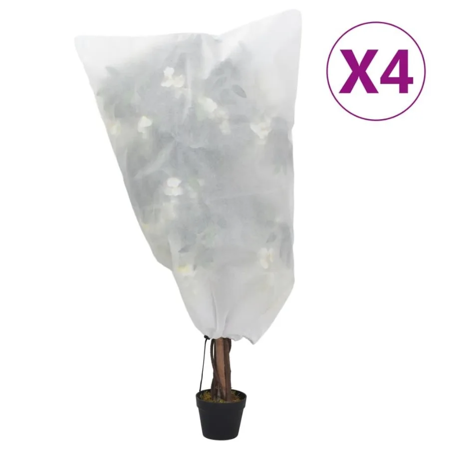

Plant Fleece Cover Set of 4 White