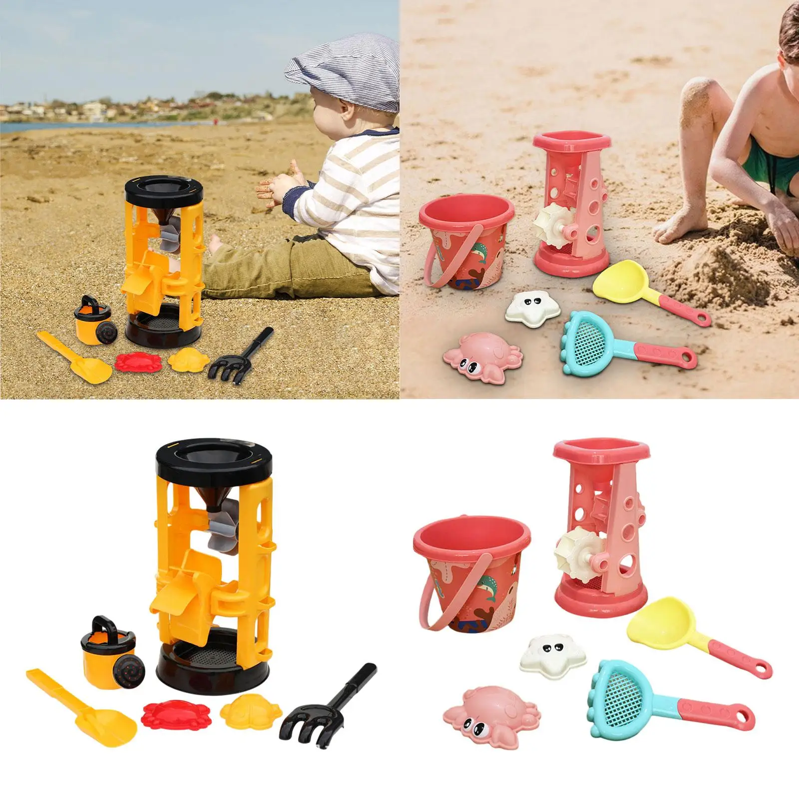 6Pcs Summer Beach Set, Sand Toys Sand Castle Toy, Party Favor for Outdoor Party Child Kids