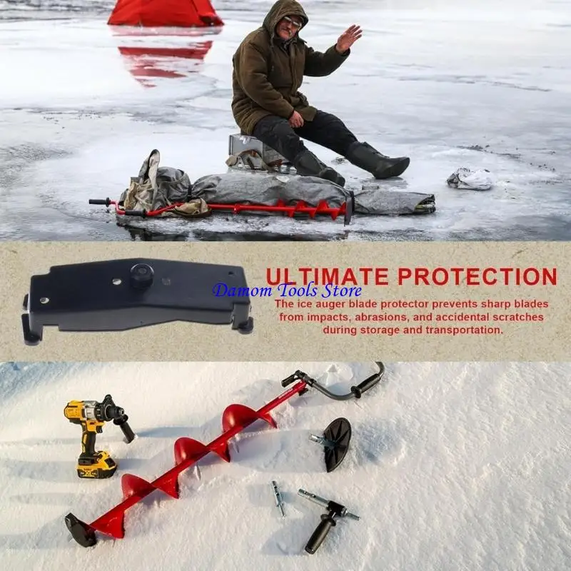 57BE Ice Auger Blade Cover for 7Inch And 8Inch Hand Augers Winter Ice Fishing Accessories Protections And Durability