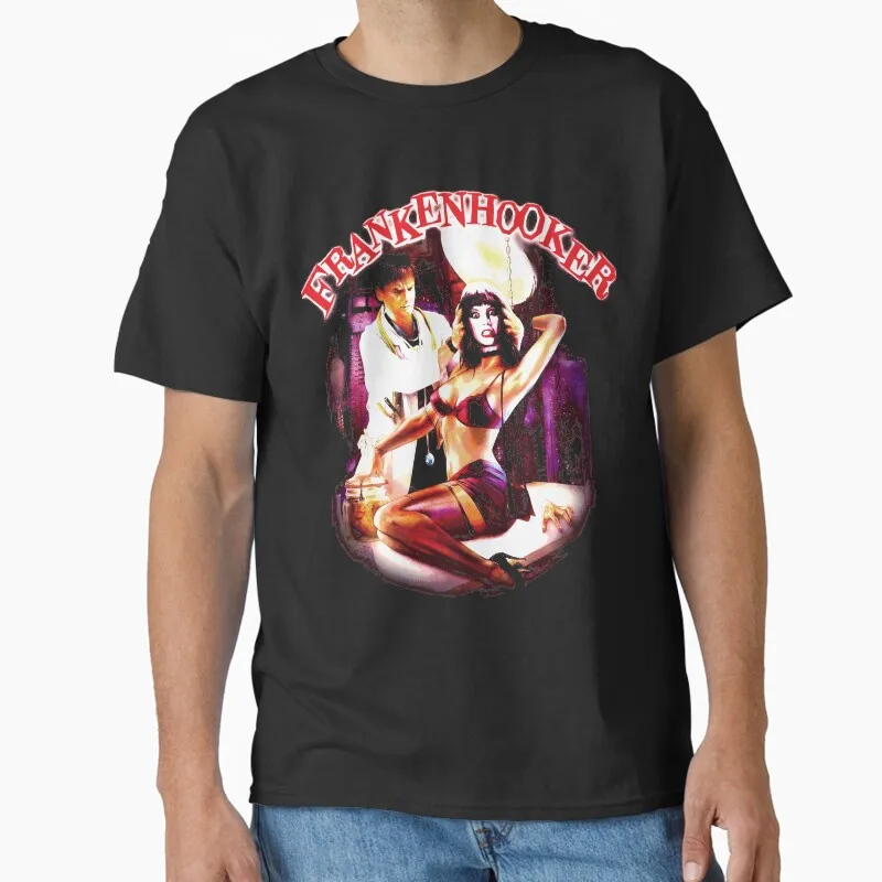 

Frankenhooker Horror Vintage Sic fi Gift T shirt for man Large size Tops 000 Scary Graphic Print clothes 100% cotton tee