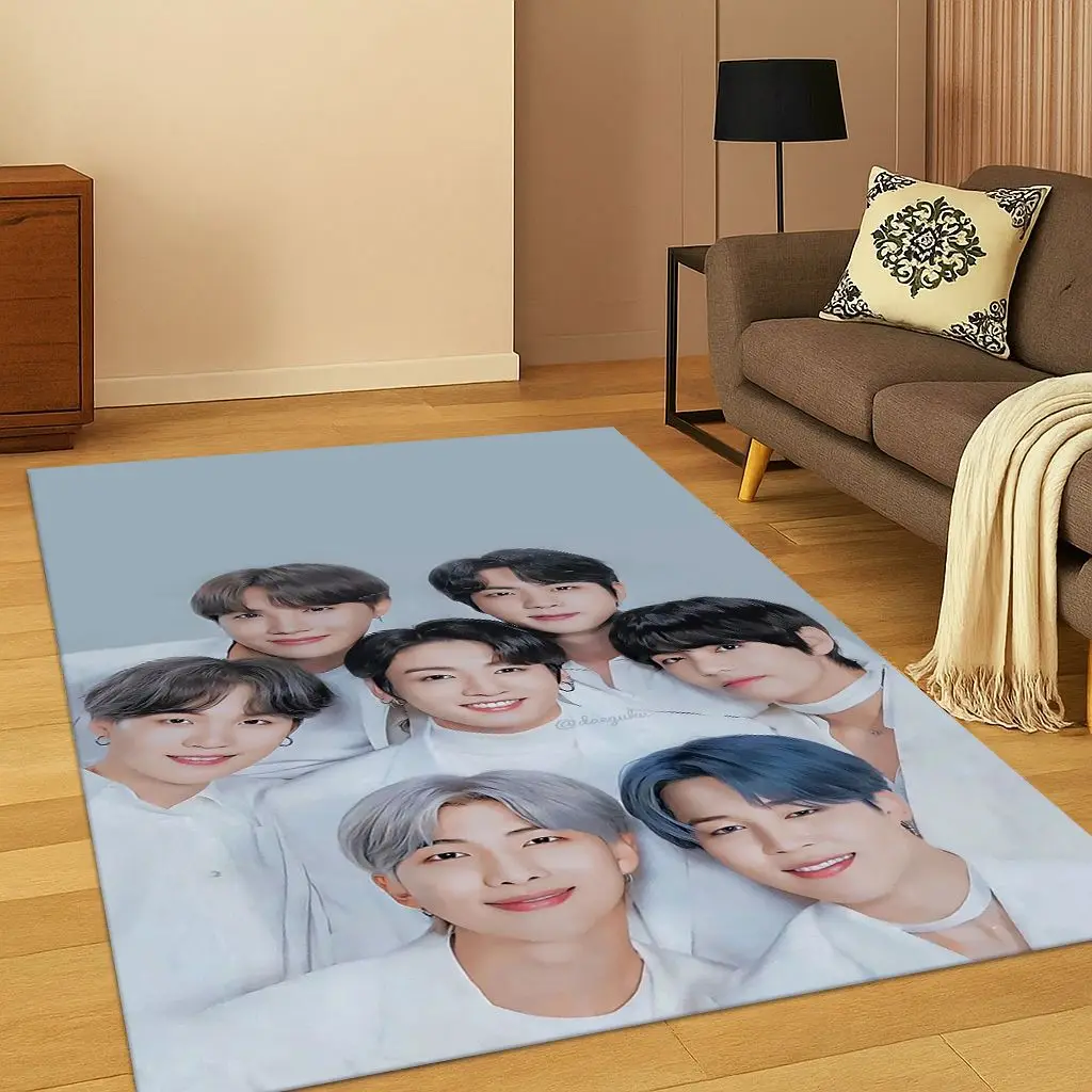 Kpop Star B-BTS Kim JIN SUGA V السجاد البساط لغرفة النوم غرفة المعيشة أريكة المنزل ممسحة ديكور المنزل ، منطقة البساط سجادة أرضية غير قابلة للانزلاق هدية #3