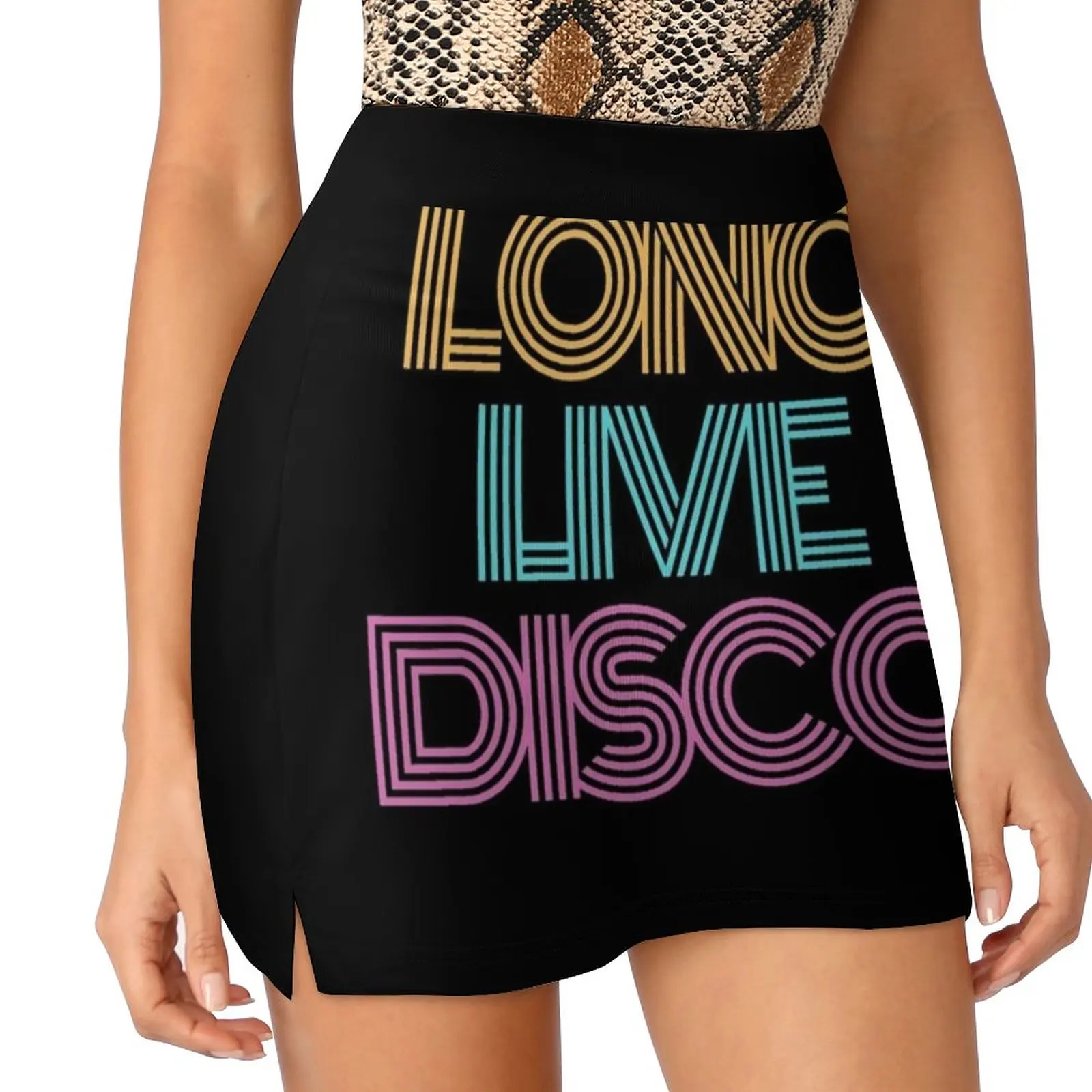 Long Live Disco Korean Fashion Skirt Summer Skirts For Women Light Proof Trouser Skirt Disco Neon 70S Funky Nostalgia Mechamix