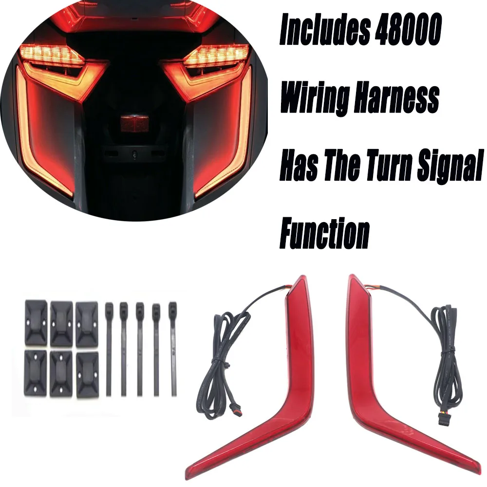 

2018 2019 2020 2021 Новый красный для Honda GL1800 GL 1800 Gold Wing Goldwing Omni светодиодная задняя седельная сумка с акцентами F6B