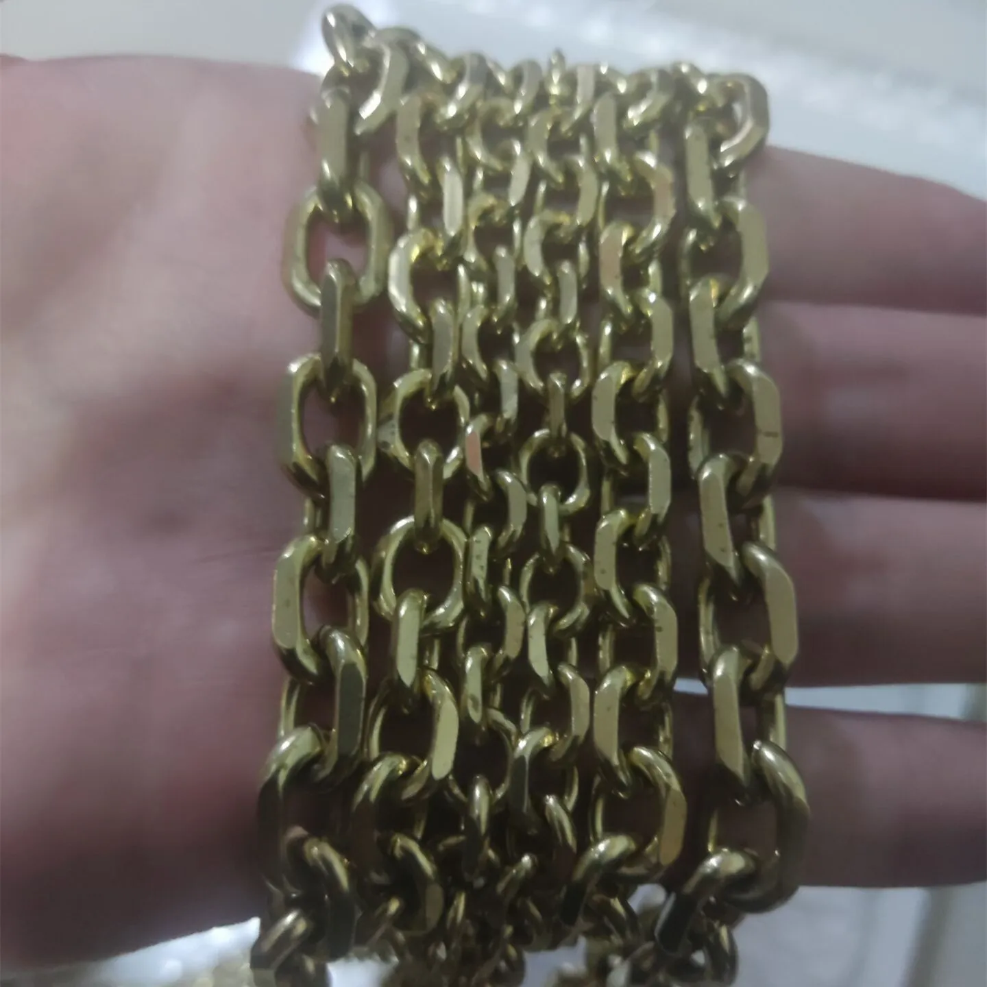 Solid Brass DIY Key connector Men Belt Pants KeychainTrousers Jeans Wallet Chain Metal Bag Chain Leather Crafts Accessories