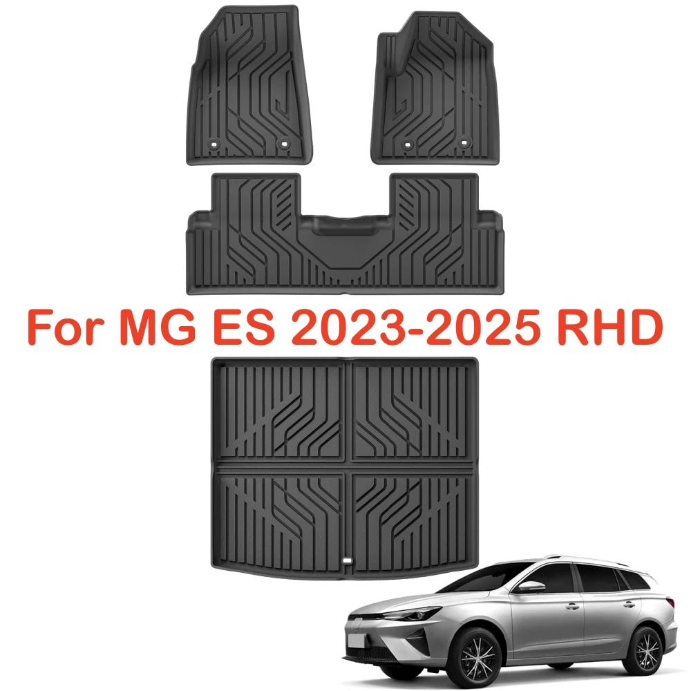 Für MG ES 2023-2025 RHD Auto-Fußmatten Kofferraummatte Laderaumauskleidung TPE-Teppich 3D-Fußpolster Allwetter Rechtslenker – Detail 1