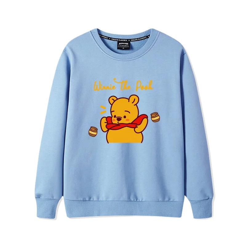 Winnie the Pooh cartoon sweatshirt women\'s top women\'s fashion trend crewneck sweatshirt Disney couple casual loose crewneck