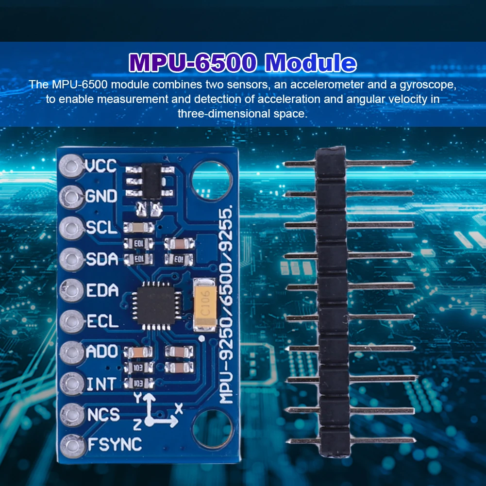 MPU6500 6-Axis Gyroscope Accelerometer Sensor Module IIC I2C SPI GY-6500 6-axis Gyro Accelerator Sensor Module 6DOF for Arduino