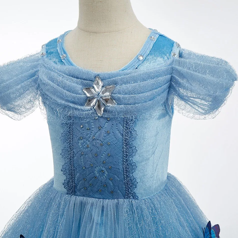 Costume Cosplay per bambini ragazza estate spettacolo paillettes fantasia bambini cenerentola vestiti di natale principessa compleanno vestito 3-10