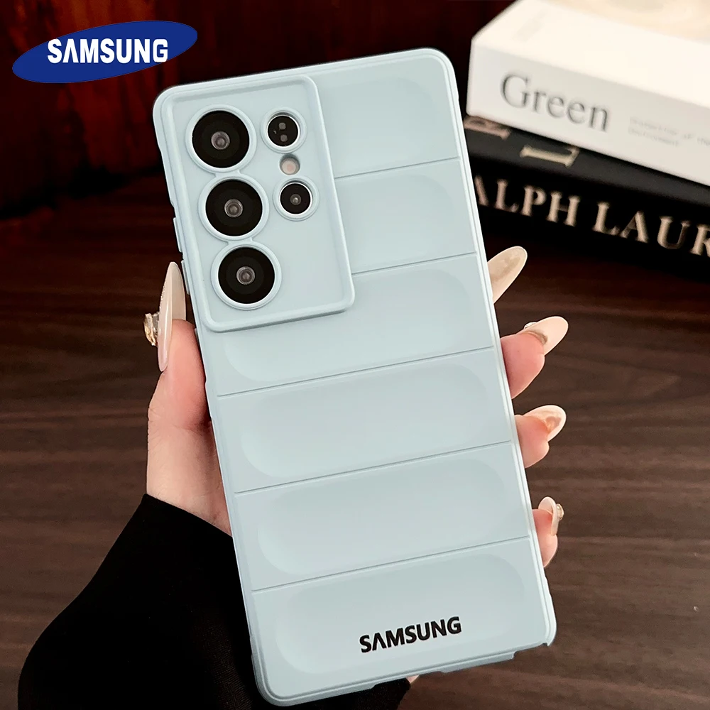 

INS 3D Stripe Liquid Silicone Shockproof Bumper Soft Phone Case Samsung Note 20 Ultra A73 A56 A54 A34 A33 A26 A24 A16 A06 Cover