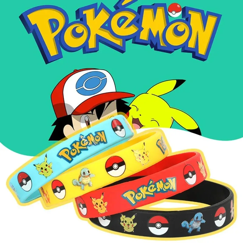 

4styles Pokemon Silicone Bracelet Pikachu Anime Figures Children Wear Accessories Cartoon Bracelet Kids Baby Jewelry Gifts