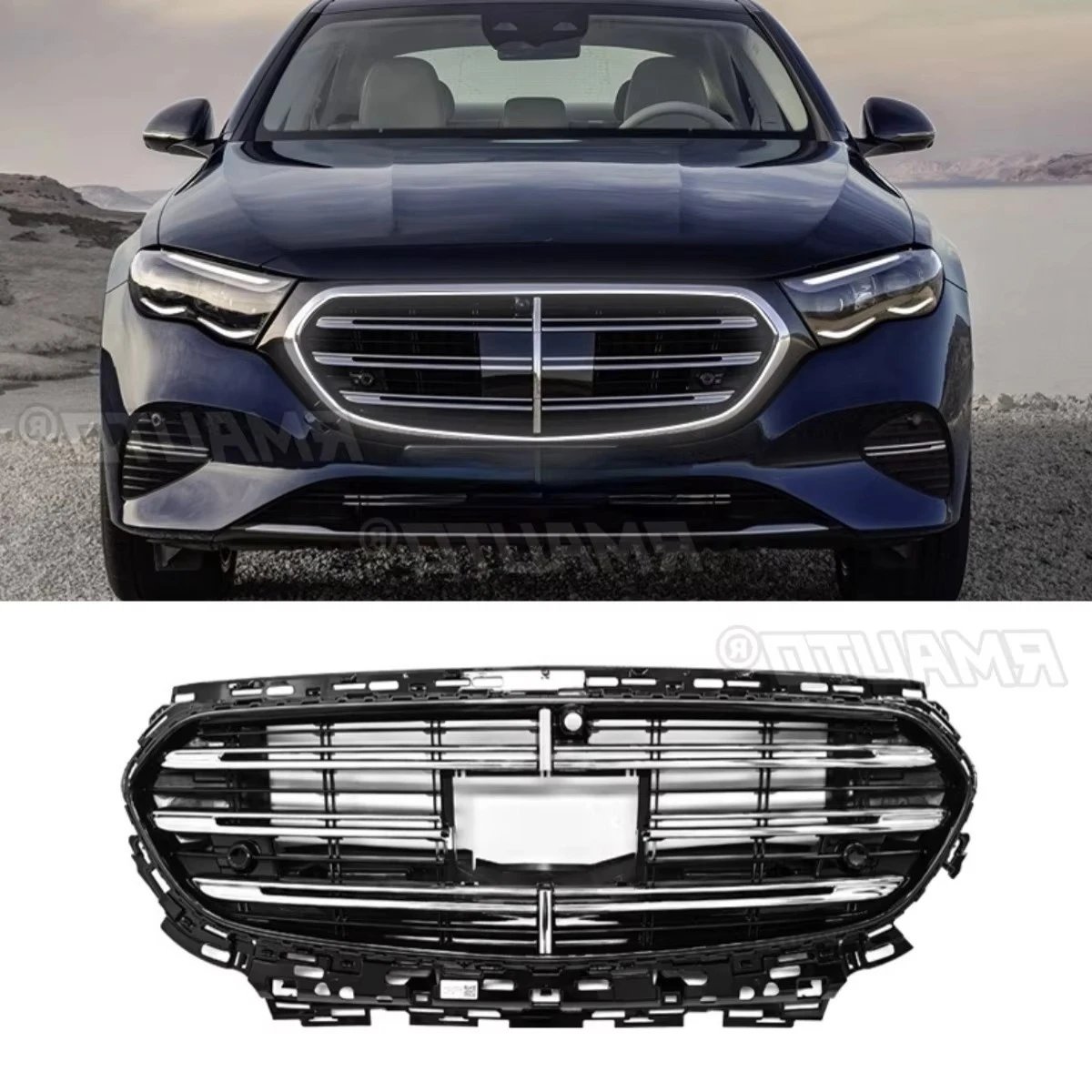 

For Mercedes Benz E-Class W214 260L 300L 2024+ Car Bumper LED Grill Decorative Strips Racing Grille Body Kit Front Bumper Grill