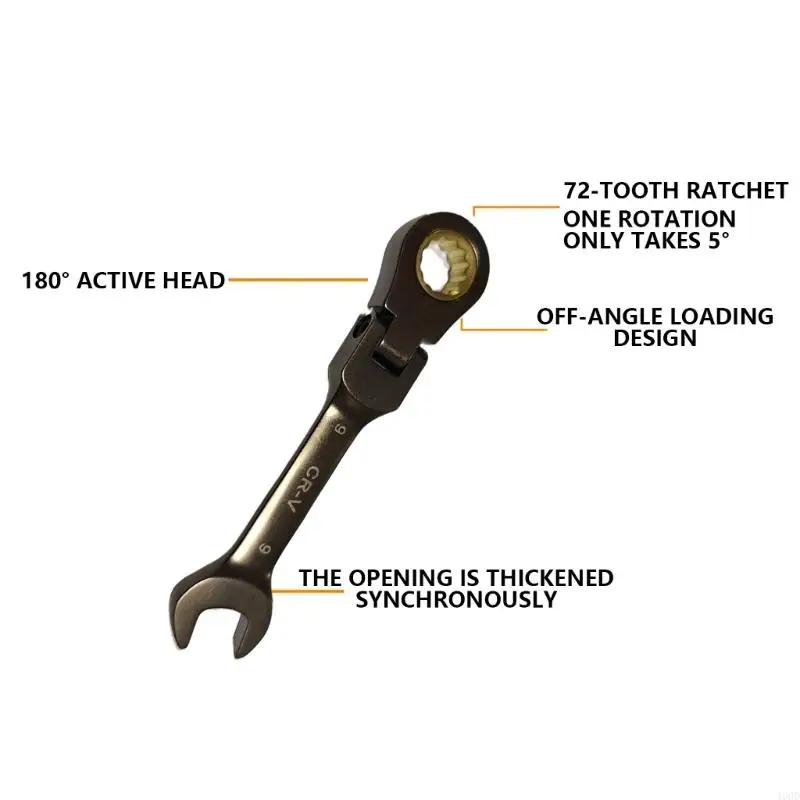 

400D Flexible Ratchet Wrench Ratchet Double Open Ended Nut Wrench Double Head Ratchet