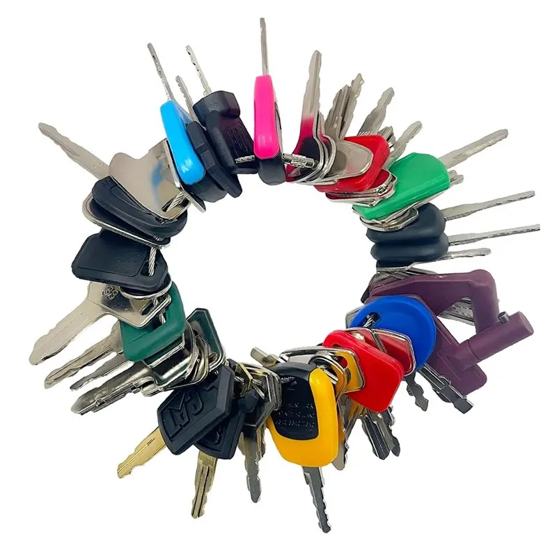 AWAH Heavy Equipment Keys 50-Pack, Construction Contractor Ignition Key Set For CAT For Caterpillar Case JCB Master