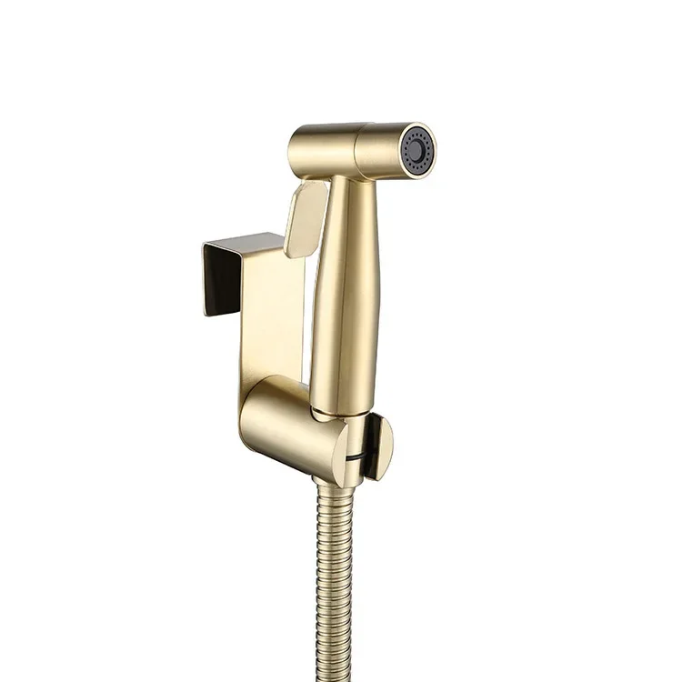 

brushed gold Handheld bidet sprayer set for toilet Stainless Steel Hand Bidet faucet for Bathroom hand sprayer shower head