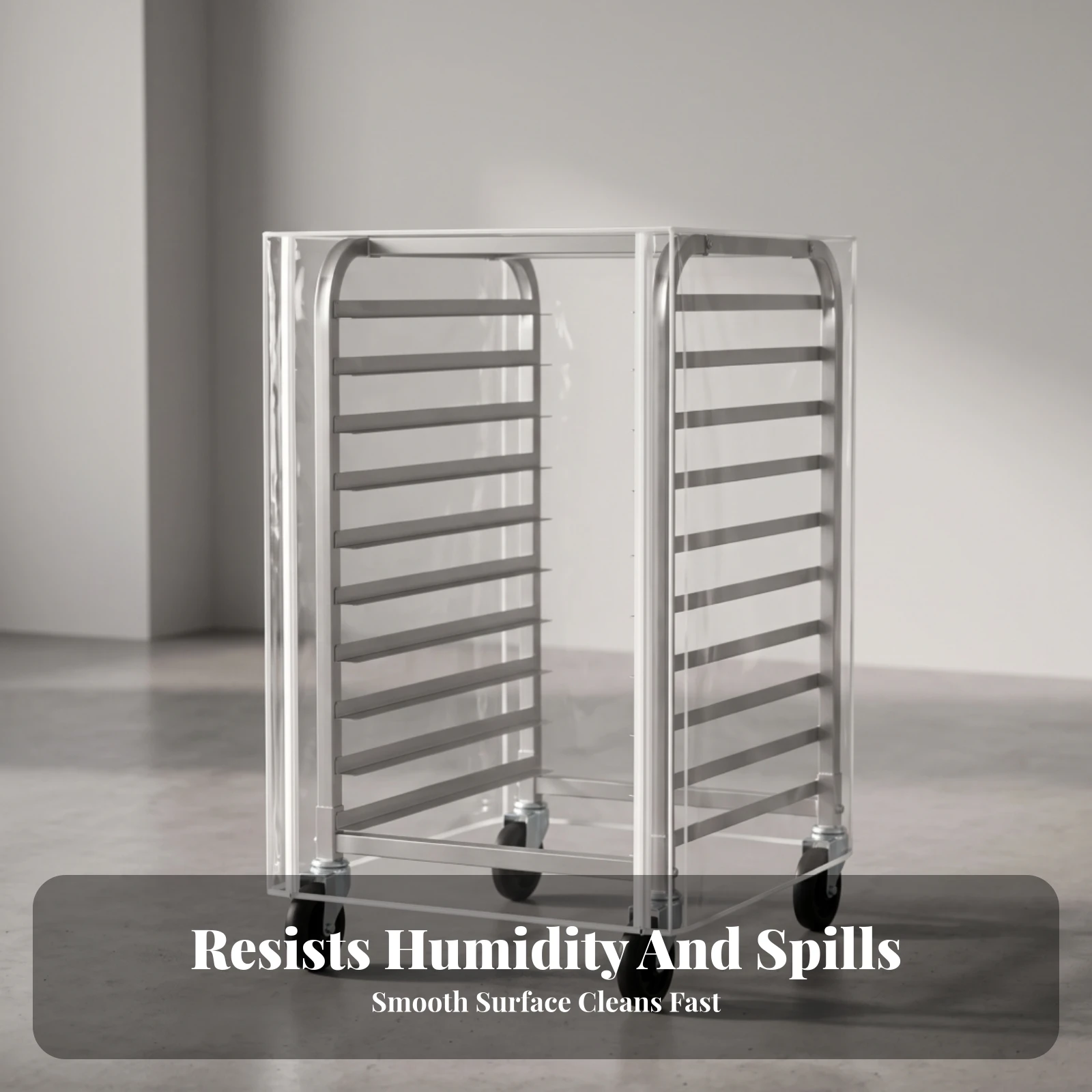 Bread Rack Cover with Zipper Zippered Bakery Rack Cover Transparent Reinforced for Bakeries, Prep Areas, Storage Areas