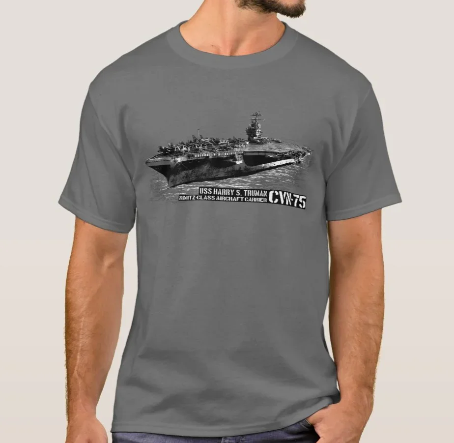 USS Nimitz Class CVN-75 Harry S. Truman Aircraft Carrier T Shirt. High Quality Cotton, Breathable Top, Loose Casual T-shirt New