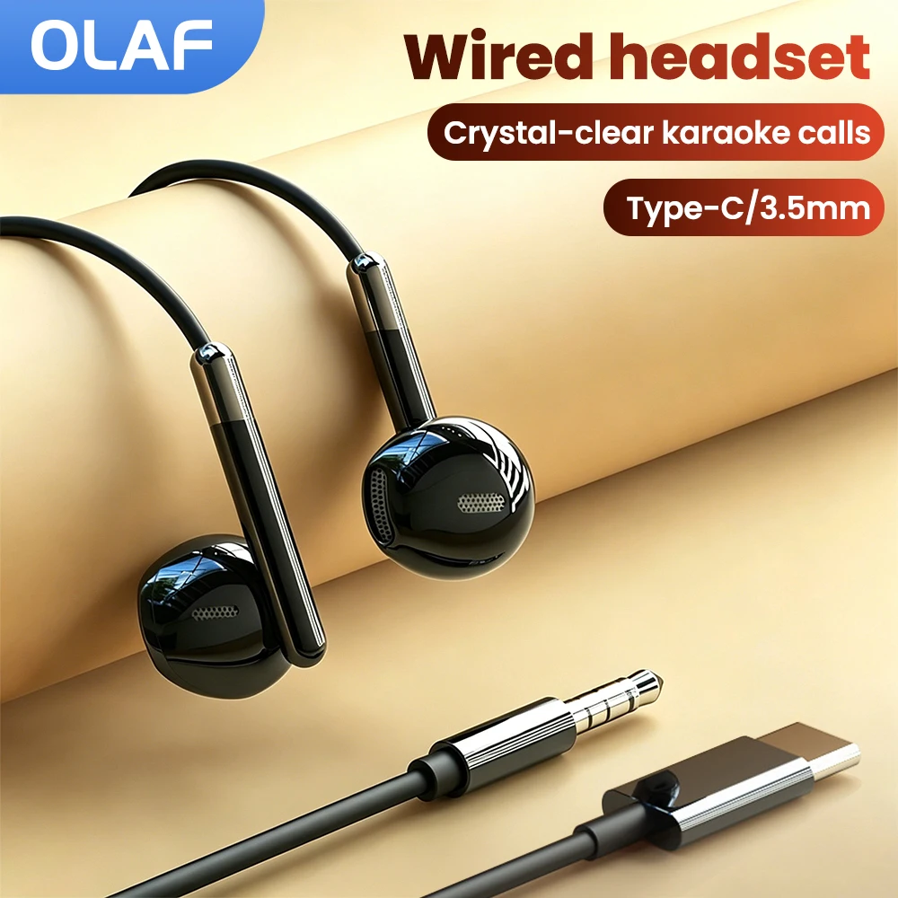 3.5mm/Type C Wired Earphone In Ear Headset HIFI Surround Sound Bass Earbuds Sport Headset Stereo Music Gaming Headphone With Mic