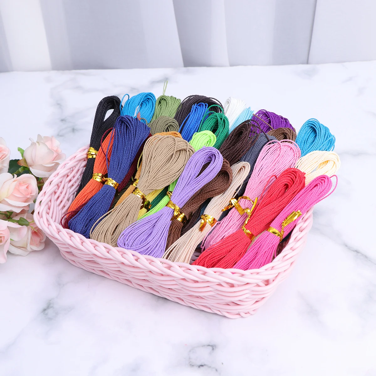 

Wax Line Cord Waxed Twine Colorful Cords Creative Knitting Rope Multifunctional Durable Handicraft Decor Gift Wrapping Porcelain