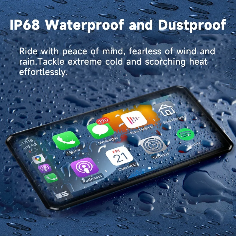 AlienRider M12 Pro Motorcycle Carplay Navigation Dash Cam With 6 Inch Touch Screen Dual Recording  BSD 77G Millimeter Wave Radar