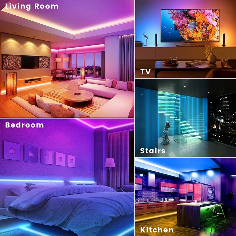 5050 RGB 블루투스 LED 스트립 조명, 1m-30m USB LED 조명, TV 백라이트, 방 장식, LED 테이프 다이오드, 유연한 리본