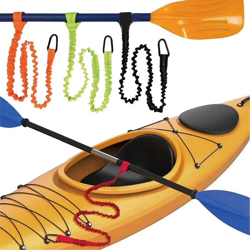 1 unidade de Corda Elástica Antiderrapante de 120cm para Remo de Caiaque, com Refletor de Luz, Fivela de Fixação para Barco Inflável e Pesca, Peças de Tração para Prancha de Surf