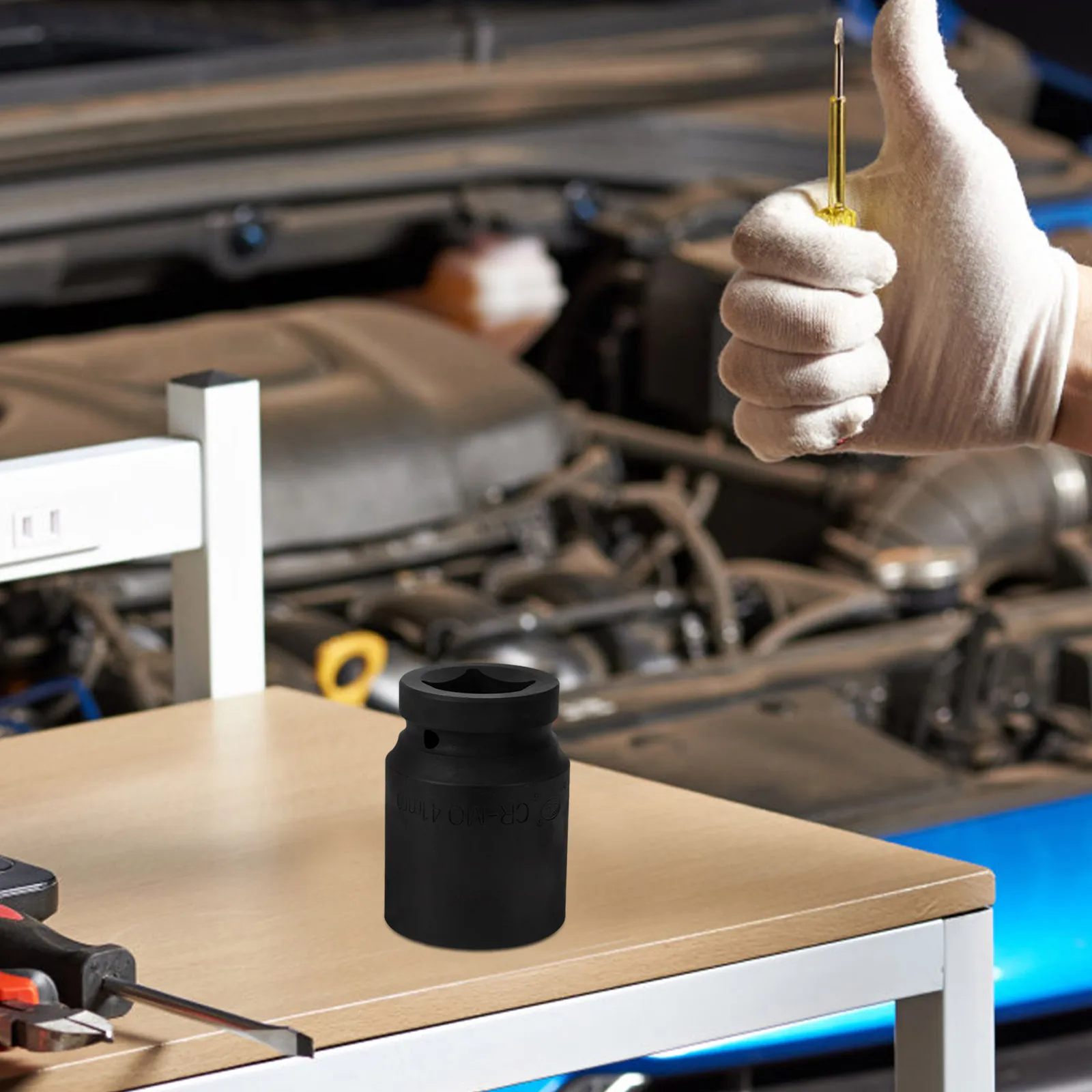 Pièces 1 pouce prise d'impact d'entraînement 41Mm métrique en acier allié Double tête épaissi pilote d'impact pneumatique outil de réparation automobile prise 1