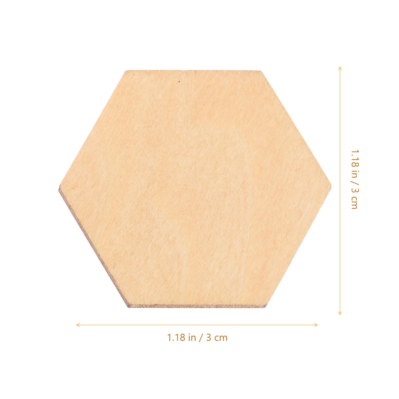100Pcs 30Mm Natural Wood Hexagonal Pieces Smooth Edges Wooden DIY Craft Ornaments for Holiday Home Desktop Wedding Christmas view 5