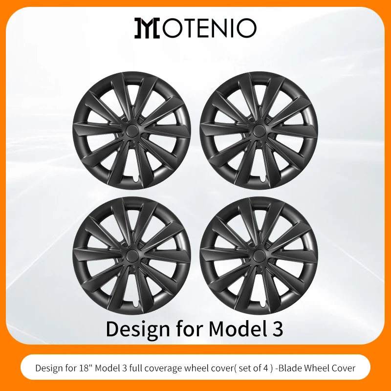 4-delige set voor TESLA Model 3 2017–2023 – Blade wieldoppen van 18 inch (alleen voor Model 3, niet geschikt voor Model 3 Highland)