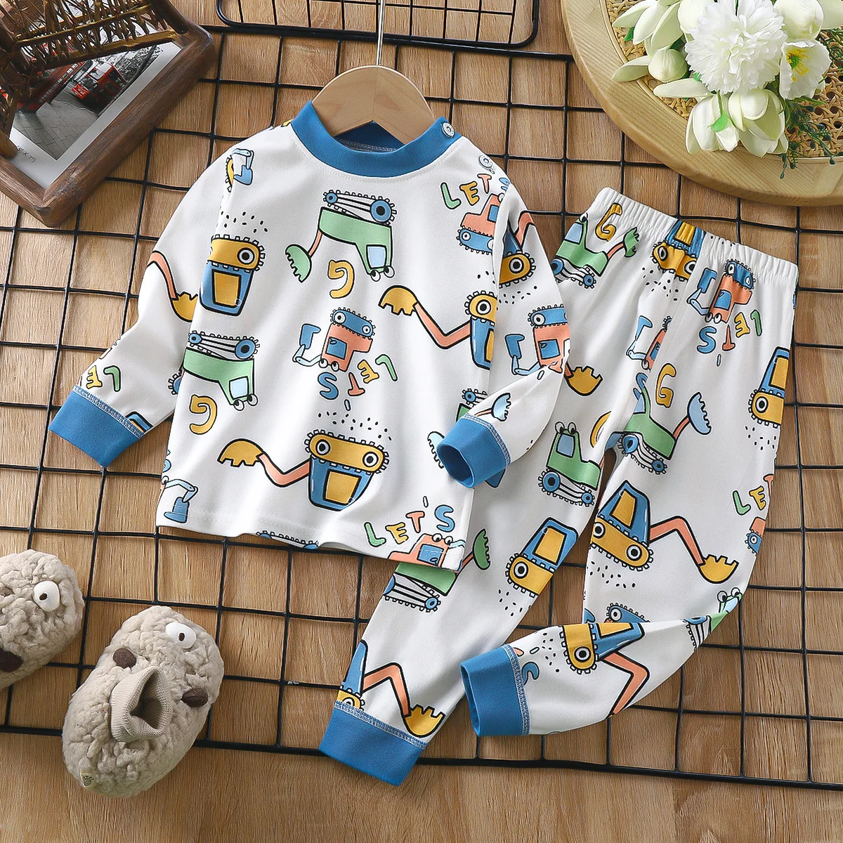 Girls Pajamas Sets Baby 100% Cotton Full Sleeve Sleepwear Children Animal Nightwear Kids Pijamas Boys Cartoon Pyjamas DS39