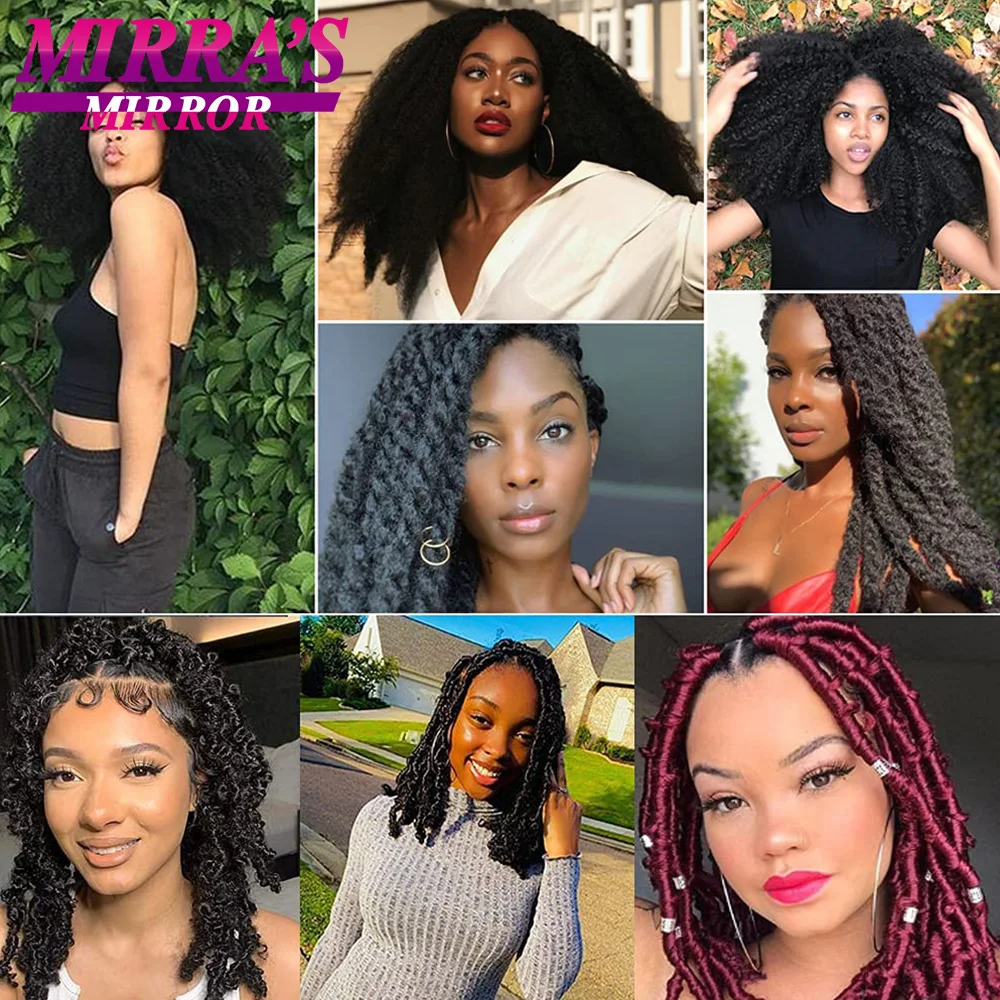 Sprężyste włosy Afro Twist 16/24/28 Cal syntetyczne, wstępnie oddzielone Afro perwersyjne, szydełkowe włosy do warkoczy Faux Locs Marley