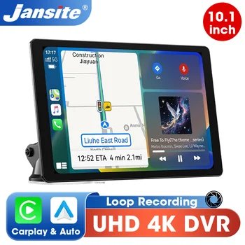 Jansite 10,1 ''4K Dashcam 4:3 pantalla grande Carplay Android Auto DVR sistemas inteligentes de coche reproductor de vídeo Multimedia Radio estéreo 1
