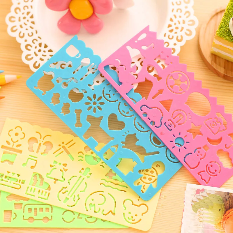 Children Drawing Toys DIY Painting Template Ruler Art Craft Creative Children Kids Educational Toy For Girls Boys Gift TMZ