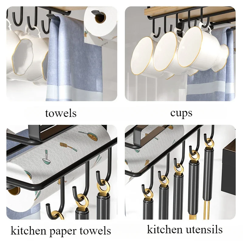 Kitchen Multifunctional Hanging Rack Stainless Steel Cabinet Towel Rag Shelf Pot lid Chopping Board Storage Kitchen Acceesories