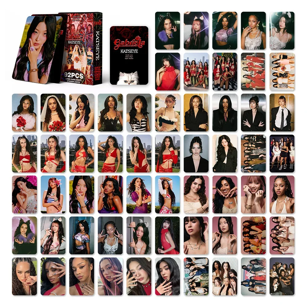 92 قطعة/المجموعة/مجموعة Kpop Idol KATSEYE ألبوم جديد بطاقات BEAUTIFULCHAOS Lomo LARA DANIELA HD Printd Photocards ملصقات MANON MEGAN هدية المشجعين