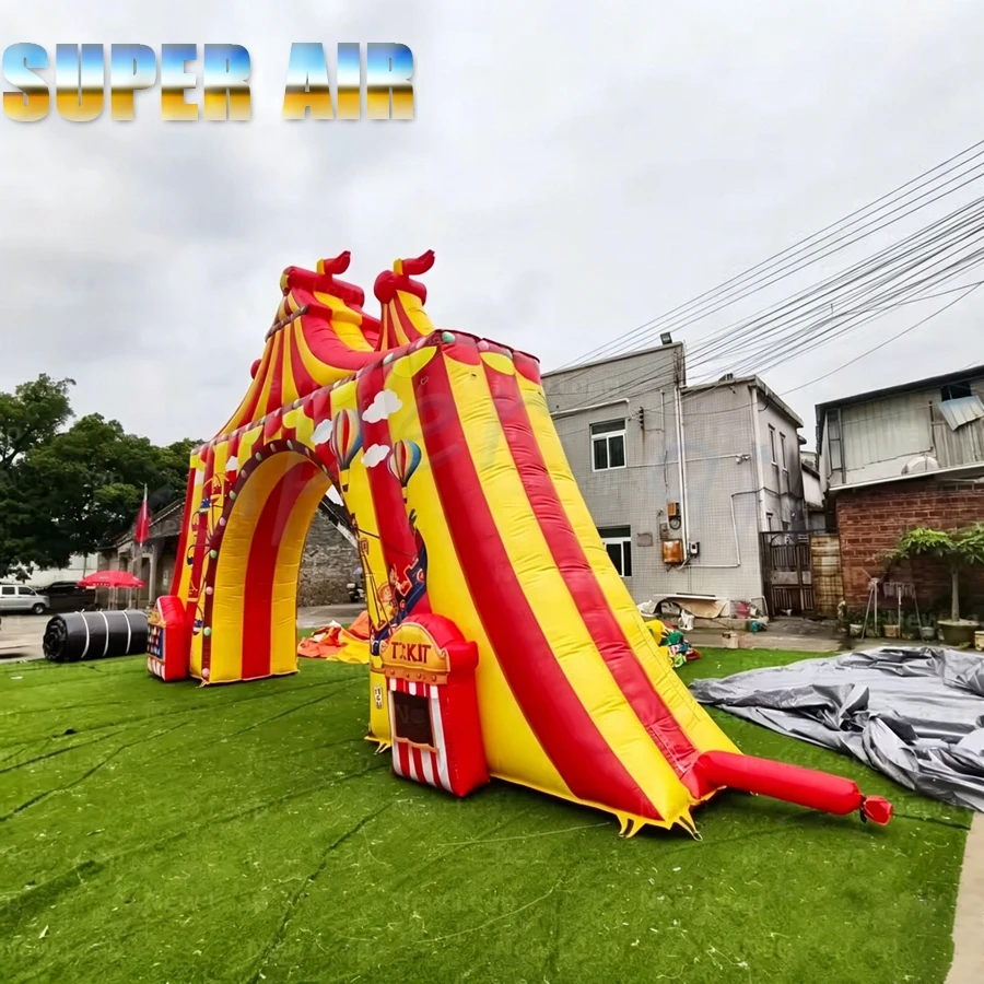 Colorful circus themed inflatable arch tent,Blow up carnival tunnel for party decorations