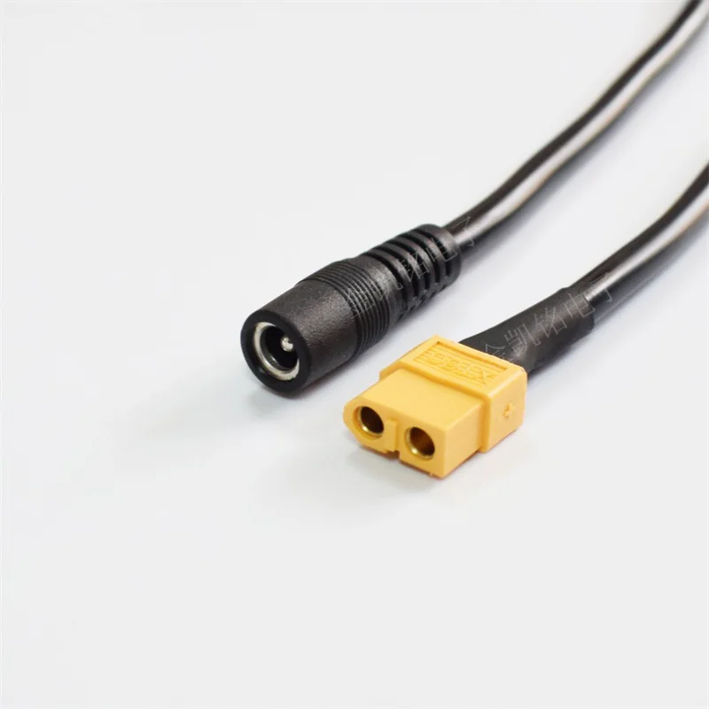 15A Pure Copper Black Head Drone Aircraft Carrier Aviation XT60 Female To DC 5.5*2.5 Female Cable 1.5mm²