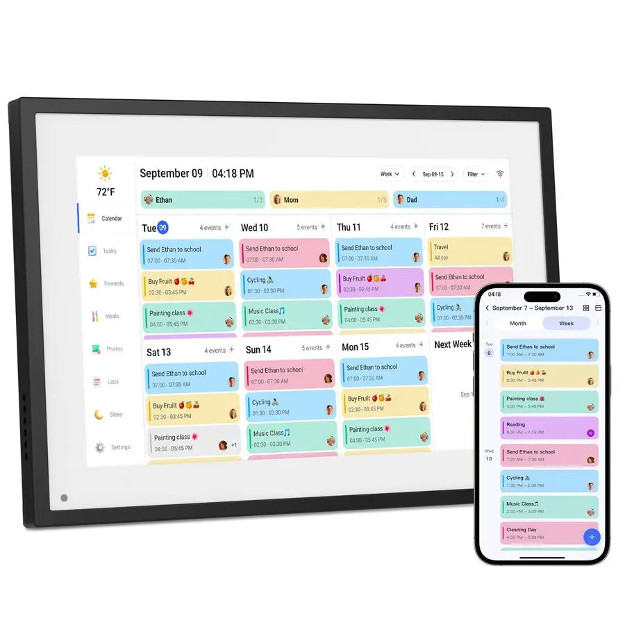 

Digital Calendar, 10.1inch Smart WiFi Digital CalendarampChore Chart, Touch Screen HD Display for Family Schedules, Share Moment
