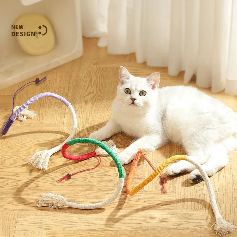 

Silvervine Cat Teaser Toy Interactive Molar Cotton Rope Clean Mouth Kitten Play Toy